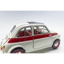 KYOSHO DIE CAST KYOSHO 1:18 fiat nuova 500 sport light gray/red line KS08966SLG