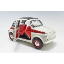 KYOSHO DIE CAST KYOSHO 1:18 fiat nuova 500 sport light gray/red line KS08966SLG