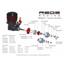 REDS RACING clutch tetra x steel 34mm adjustable 4 shoes without bell REDMUQU0083