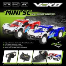 Mini Short Course 1:24 RTR Rojo con Gyro VEKO VK0002-RD