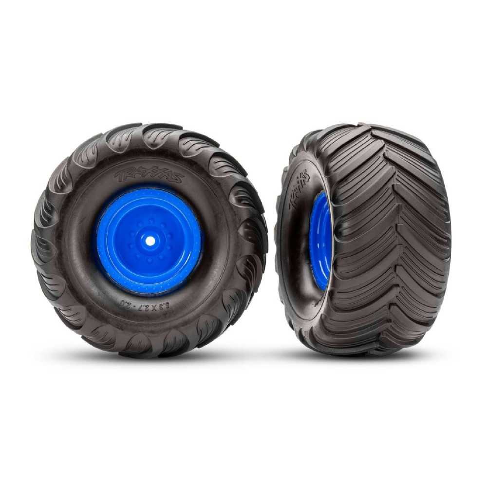 Traxxas Monster Truck Blue Wheels & Terra Groove Tires (2) TRX3663-BLUE Traxxas Monster Truck Blue Wheels & Terra Groove Tires (2) TRX3663-BLUE