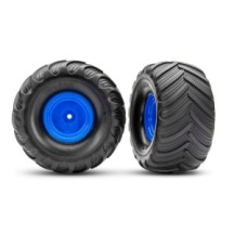Traxxas Monster Truck Blue Wheels & Terra Groove Tires (2) TRX3665-BLUE