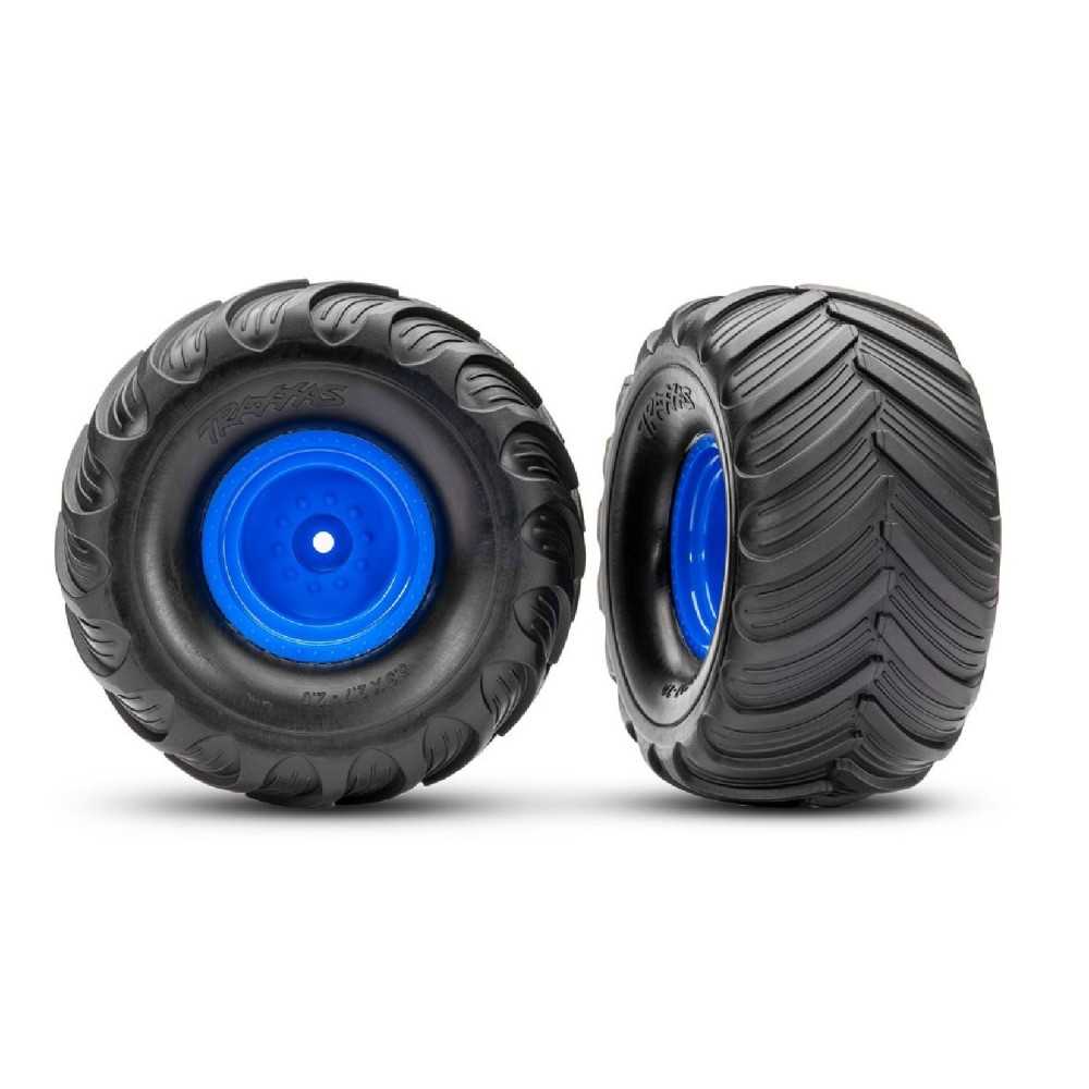 Traxxas Monster Truck Blue Wheels & Terra Groove Tires (2) TRX3665-BLUE Traxxas Monster Truck Blue Wheels & Terra Groove Tires (2) TRX3665-BLUE