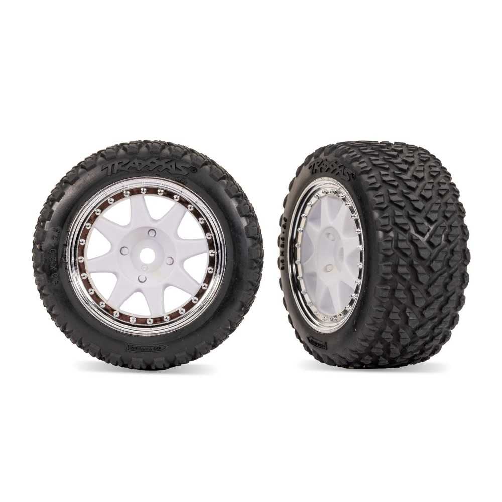 Ruedas delanteras Mini Rally blancas con neumáticos Rally Traxxas TRX10872-WHTC Ruedas delanteras Mini Rally blancas con neumáticos Rally Traxxas TRX10872-WHTC