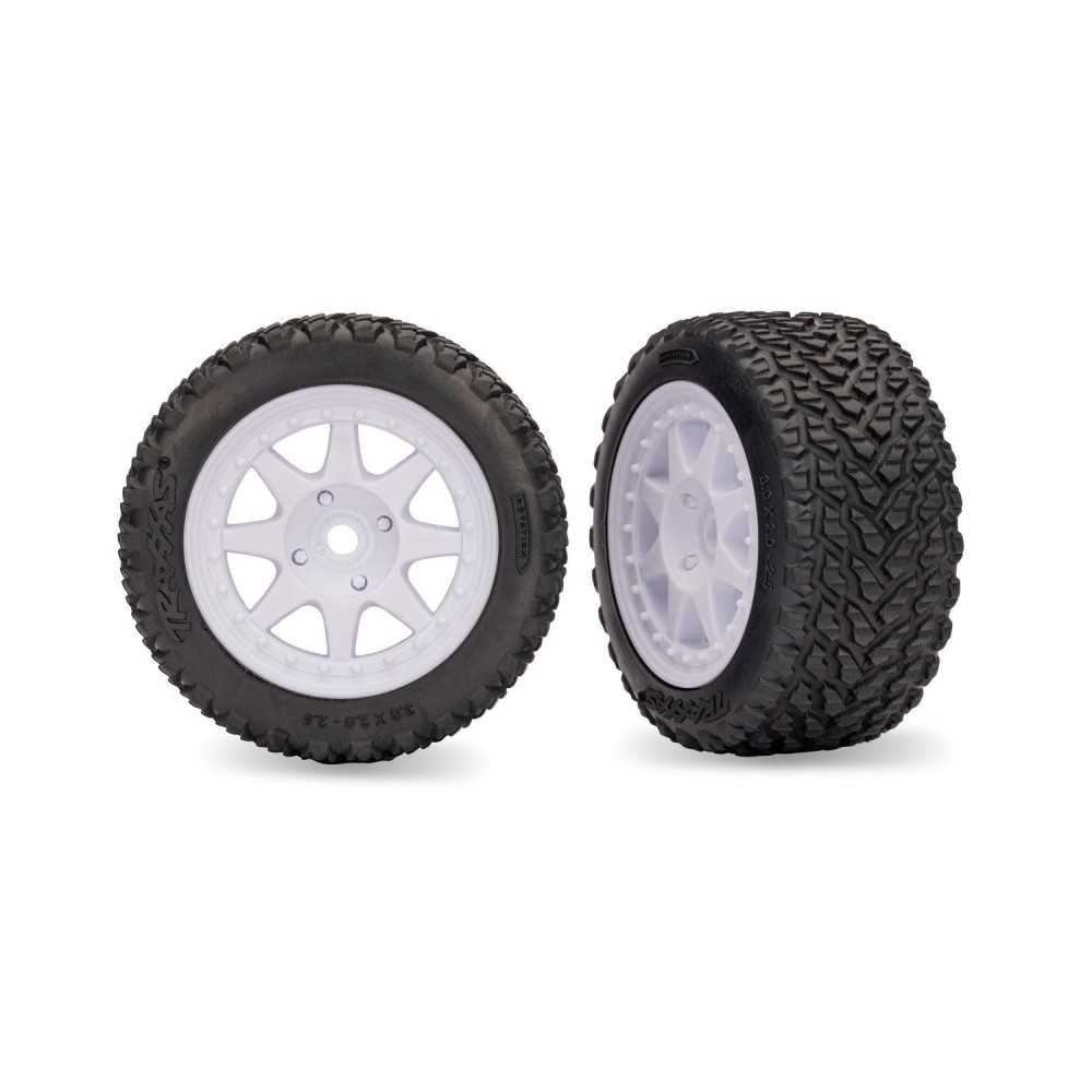 Ruedas traseras Mini Rally blancas con neumáticos Rally Traxxas TRX10873-WHT Ruedas traseras Mini Rally blancas con neumáticos Rally Traxxas TRX10873-WHT