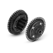 Xray X4 COMPOSITE GEAR DIFF. CASE 38T PULLEY & COVER FOR UNI BULKHEADS X304912