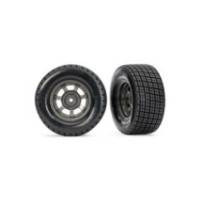 Ruedas Delanteras Dirt Oval Grises con Neumáticos Hoosier (2) Traxxas TRX10473X