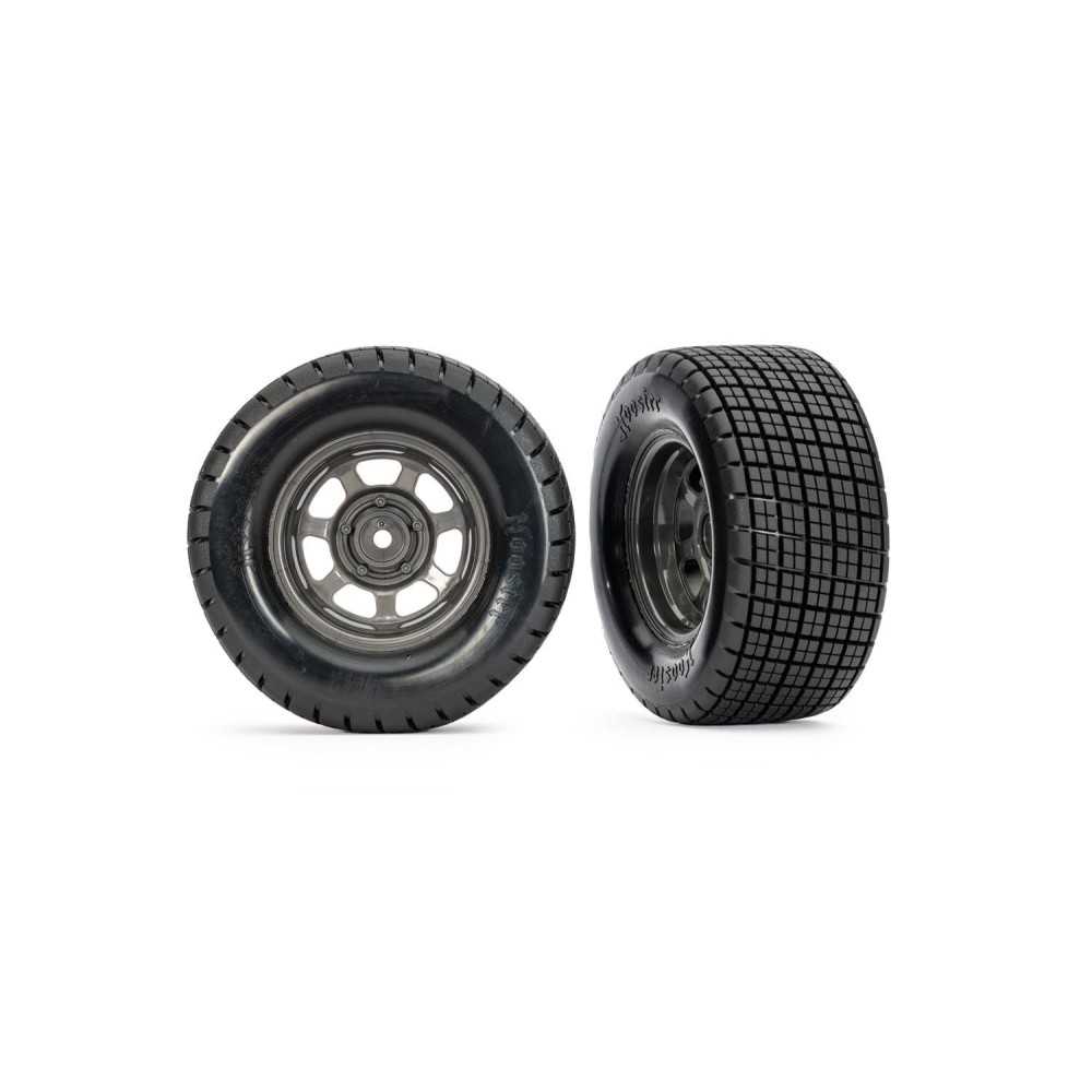 Ruedas Delanteras Dirt Oval Grises con Neumáticos Hoosier (2) Traxxas TRX10473X Ruedas Delanteras Dirt Oval Grises con Neumáticos Hoosier (2) Traxxas TRX10473X