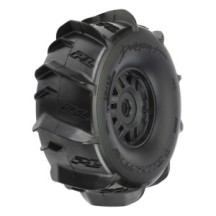 Proline Dumont Paddle Sand/Snow Tires Mounted on Black 17mm Wheels (2) for ARRMA Mojave Front or Rear (PRO1018910) PR10189-10