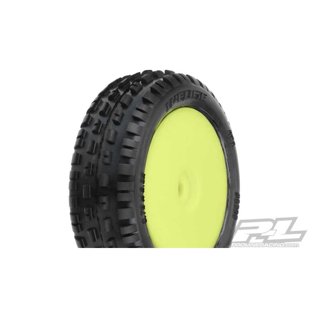 Proline Wedge Carpet Tires MTD Yellow Mini-B Front - 8298-12 (PRO829812) PR8298-12