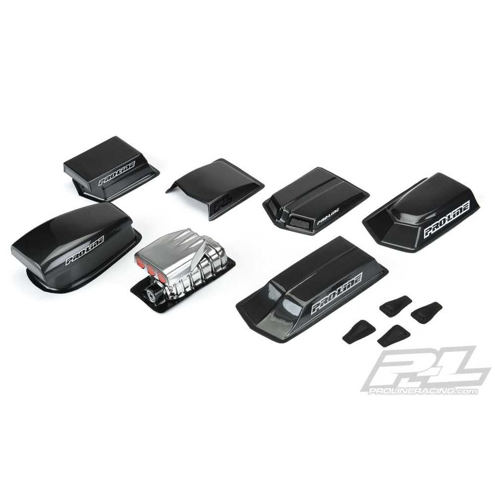 Proline No Prep Drag Racing Optional Hood Scoops and Blowers Variety Pack (Clear) (PRO636800) PR6368-00 Proline No Prep Drag Racing Optional Hood Scoops and Blowers Variety Pack (Clear) (PRO636800) PR6368-00