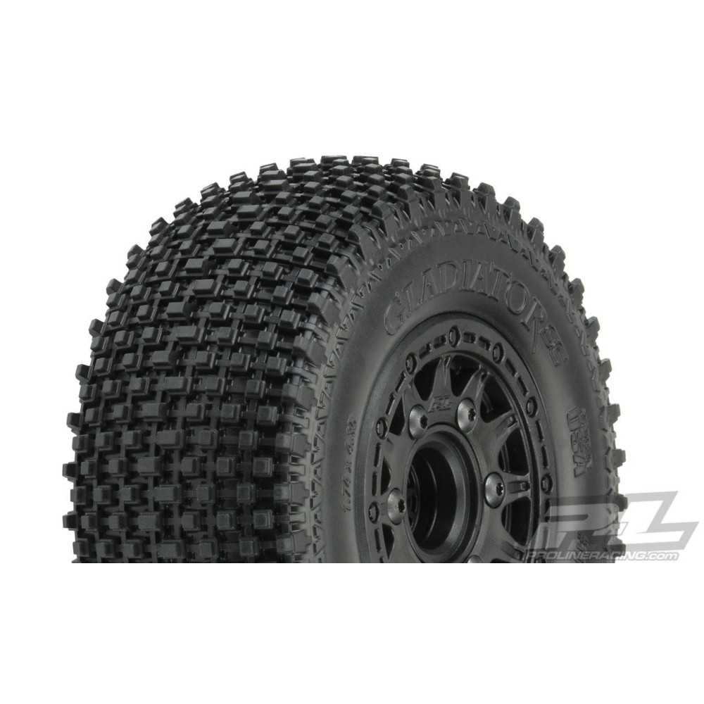Proline Gladiator SC 2.2"/3.0" M2 (Medium) Tires Mounted on Raid Black (PRO116910) PR1169-10