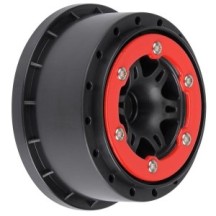 Proline Split Six Red/Blk Bead-Loc Whls (2) Slash 2wd Front (PRO271404) PR2714-04