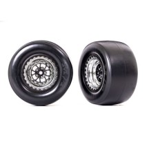 Ruedas neumáticos montados cromo negro Weld Mickey TRX9477R