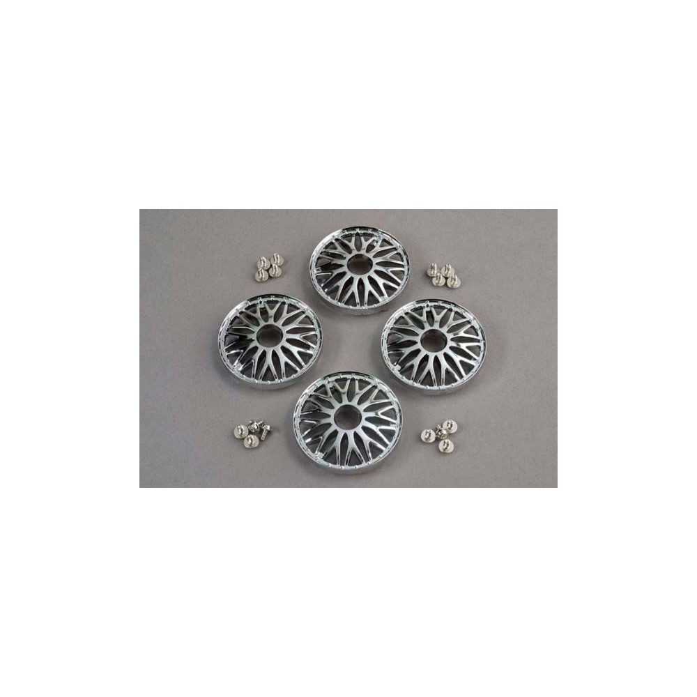 Cubre llantas BBS cromados con tornillería Traxxas TRX4277