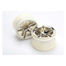 Llantas Jato dos radios 2.8 cromadas frontal nitro par Traxxas TRX5574