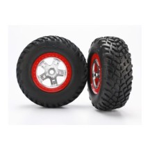 Ruedas short course cromo anillo rojo Traxxas TRX5973R