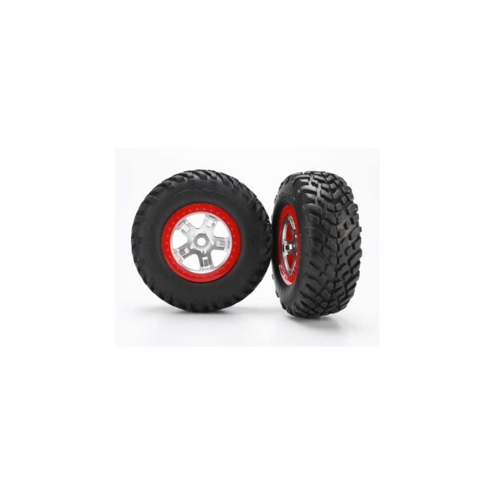 Ruedas short course cromo anillo rojo Traxxas TRX5973R Ruedas short course cromo anillo rojo Traxxas TRX5973R