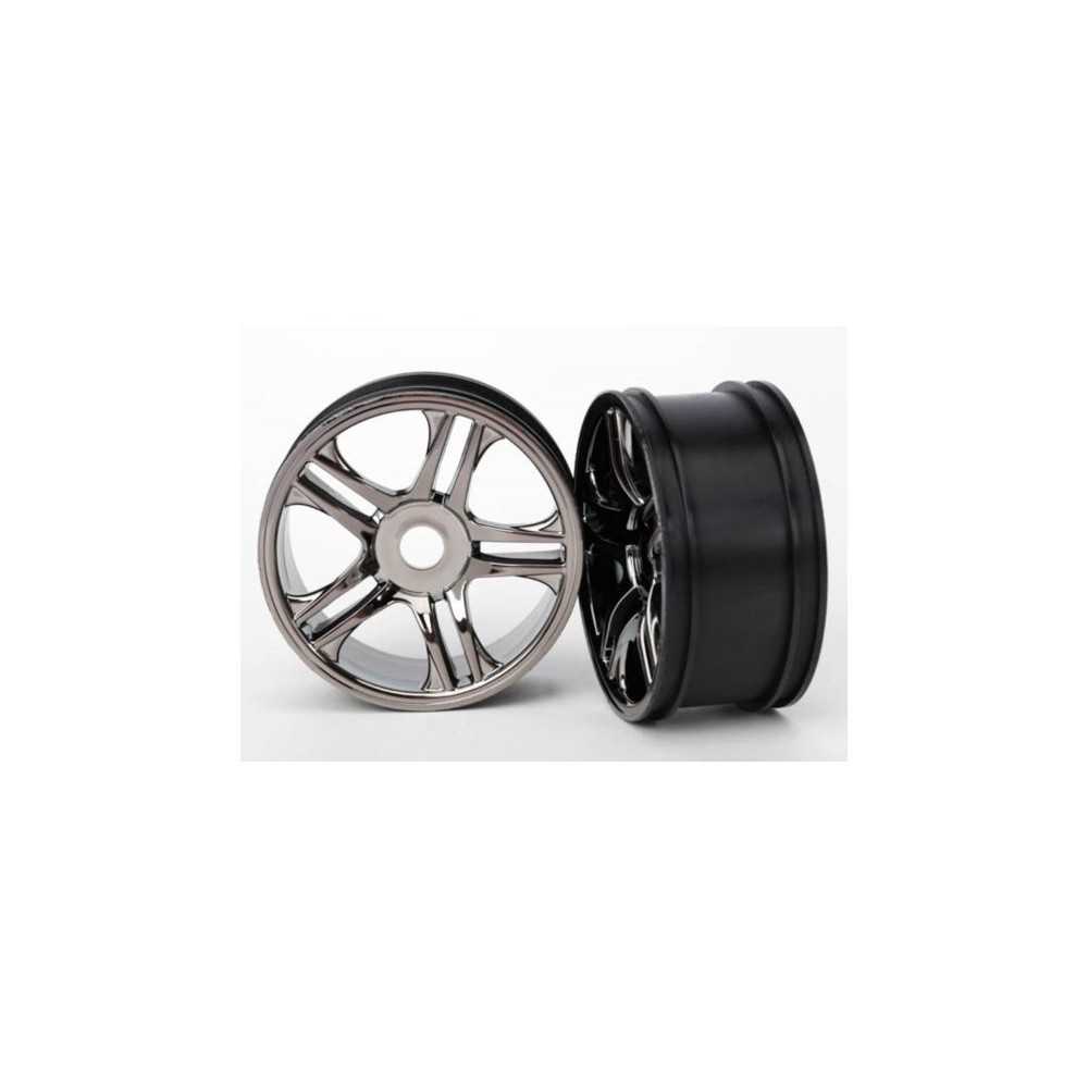 Llantas de radios divididos cromo negro delanteras 2 unidades Traxxas TRX6478