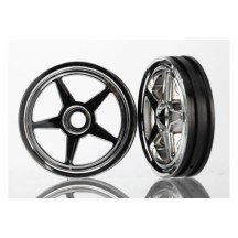 Par de llantas seis radios cromo delanteras Traxxas TRX6974