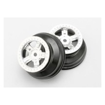 Llantas SCT cromo satinado estilo beadlock perfil dual Traxxas TRX7072