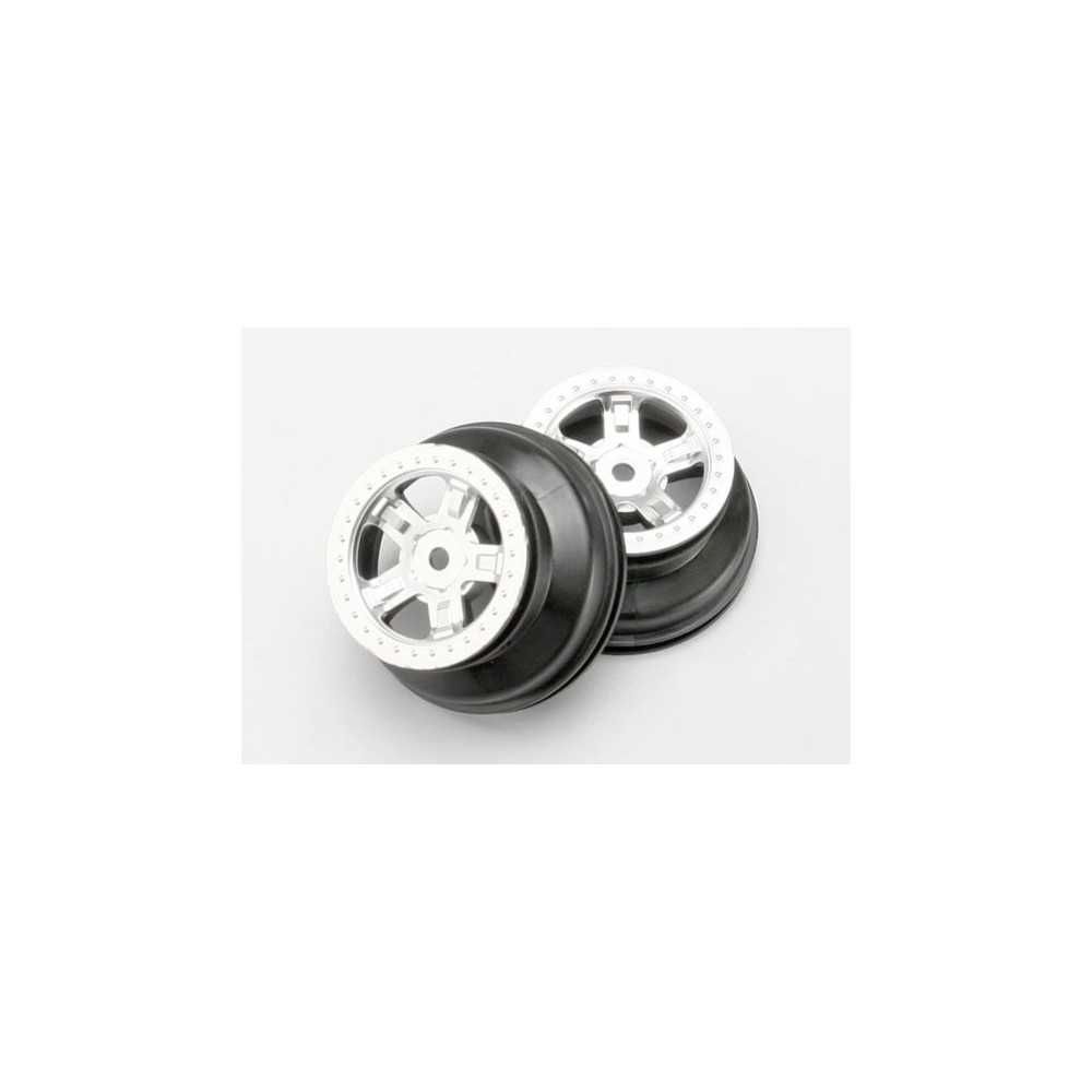 Llantas SCT cromo satinado estilo beadlock perfil dual Traxxas TRX7072 Llantas SCT cromo satinado estilo beadlock perfil dual Traxxas TRX7072