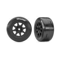 Neumáticos slick blandos traseros en llantas Mini Rally negras Traxxas TRX10875-BLK