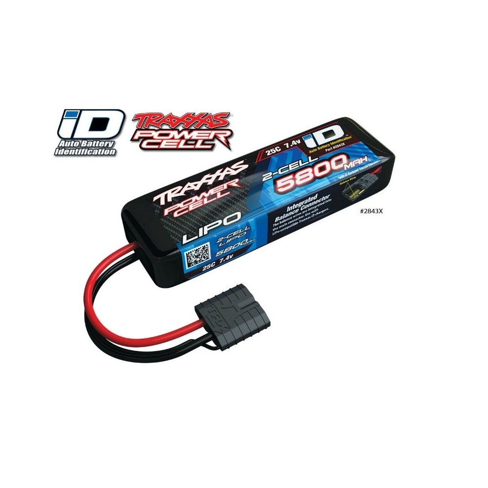 Batería Traxxas LiPo 2S 7.4V 5800mAh 25C con conector iD TRX2843X