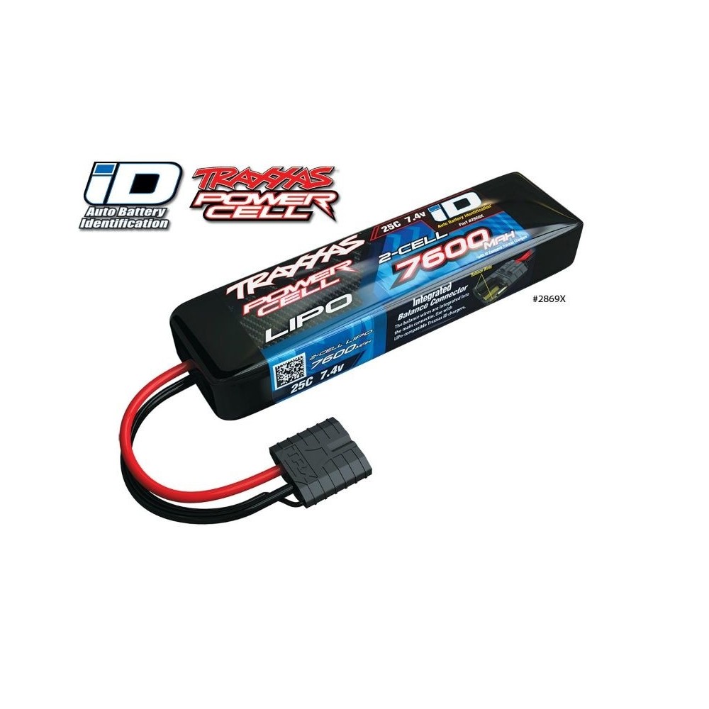 Traxxas Power cell lipo 7600mah 7.4v 2s 25c TRX2869X
