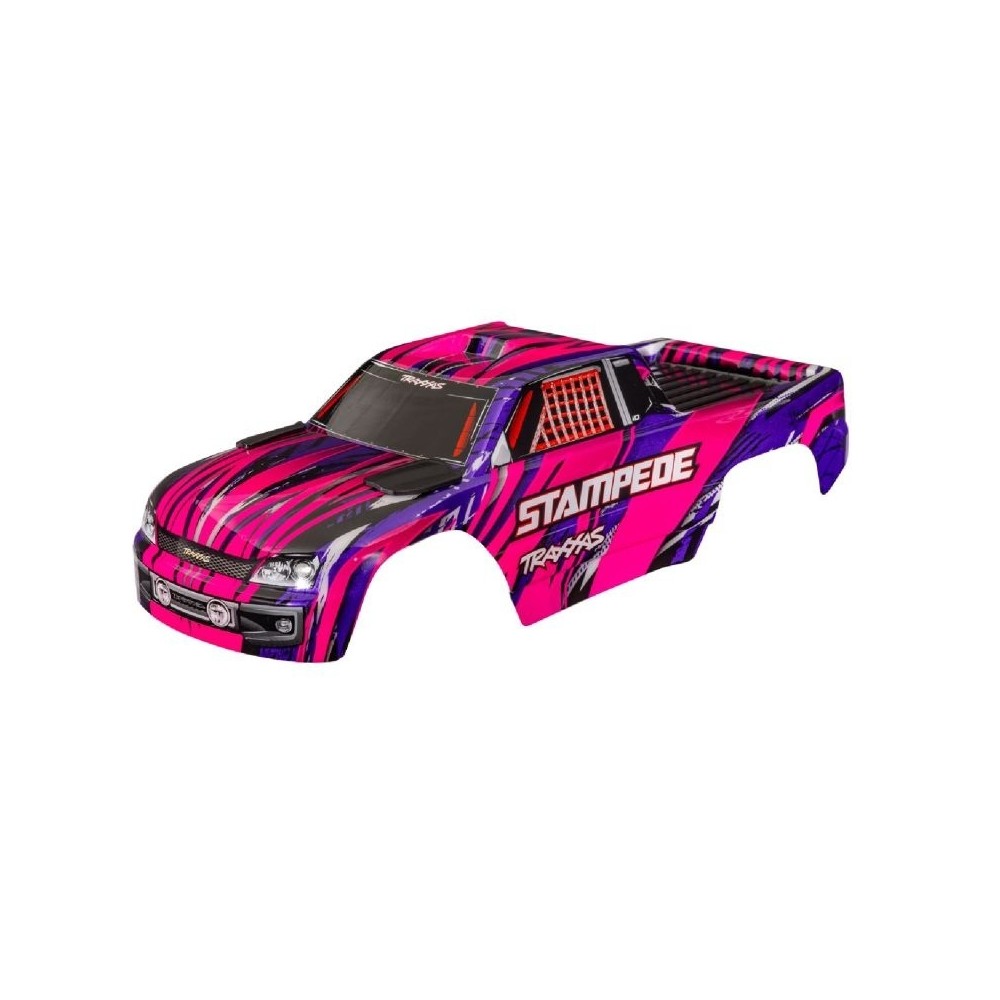 Carrocería Traxxas Stampede / Stampede VXL rosa (pintada y con pegatinas aplicadas) – TRX3620A-PINK Carrocería Traxxas Stampede / Stampede VXL rosa (pintada y con pegatinas aplicadas) – TRX3620A-PINK