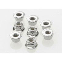 Tuercas de brida autoblocantes de nylon de 4 mm de acero serrado Traxxas TRX3647