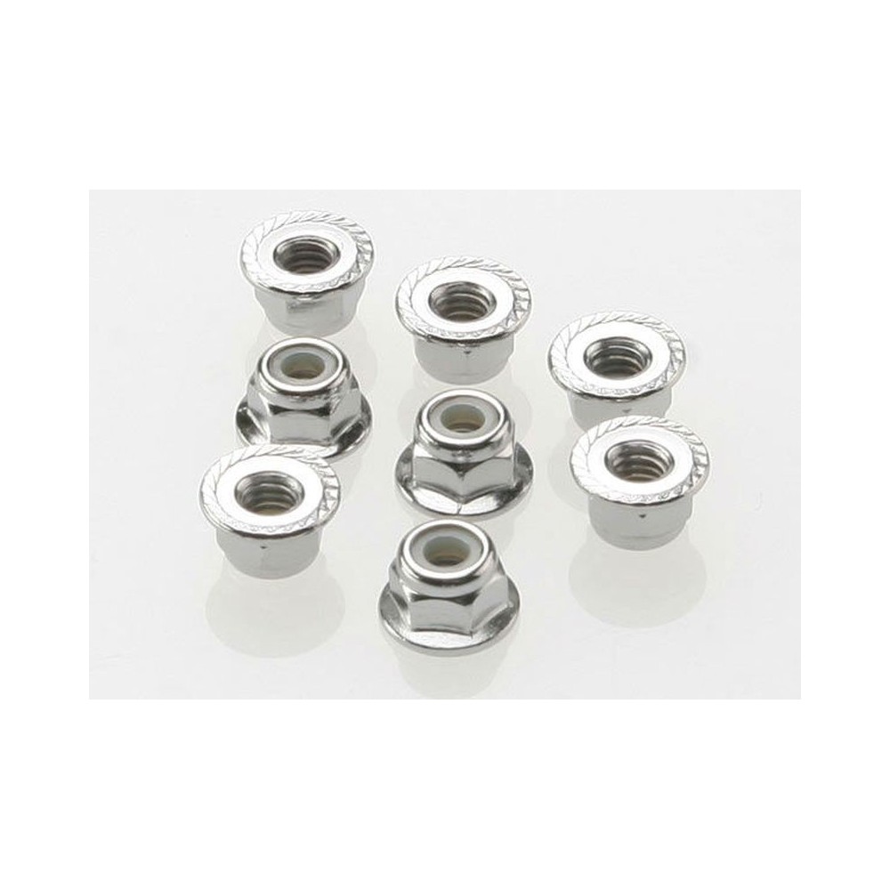 Traxxas Nuts 4mm flanged nylon locking (steel serrated) (8) TRX3647 Traxxas Nuts 4mm flanged nylon locking (steel serrated) (8) TRX3647