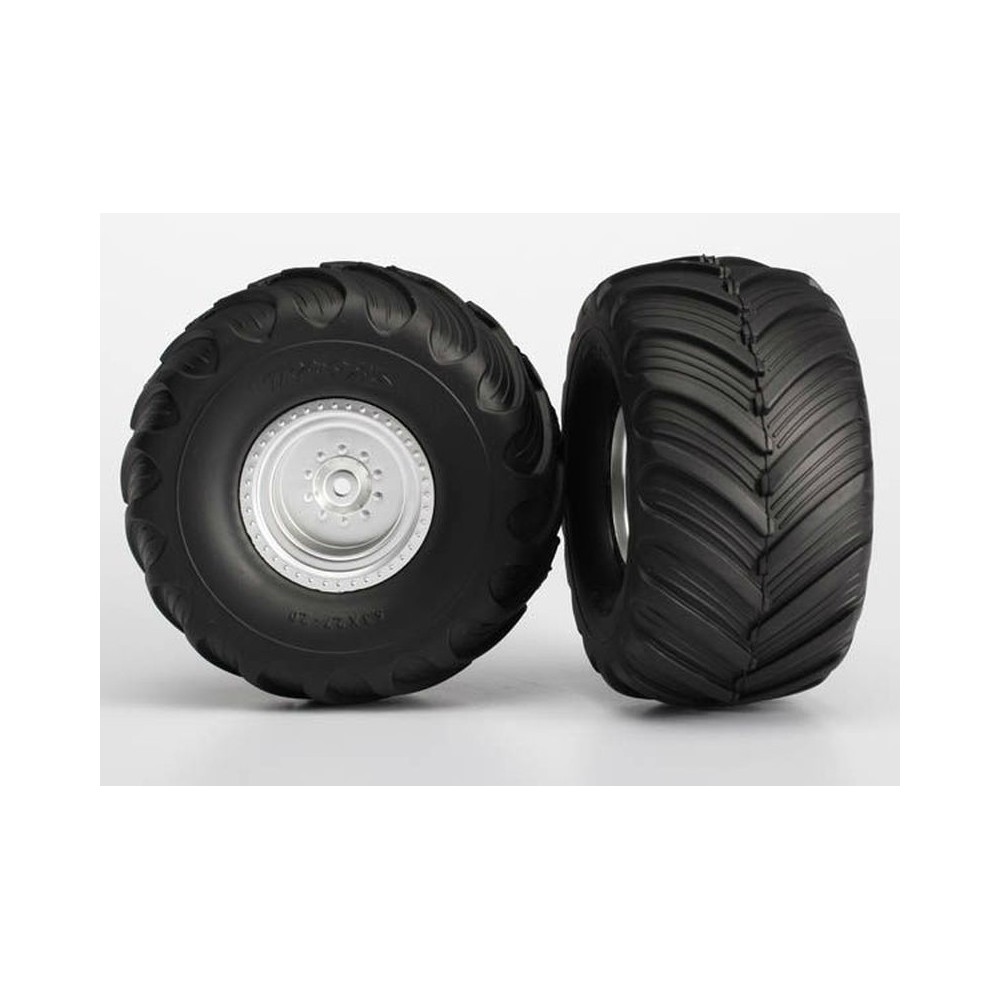 Ruedas Monster Jam montadas satinado cromo Traxxas TRX3663