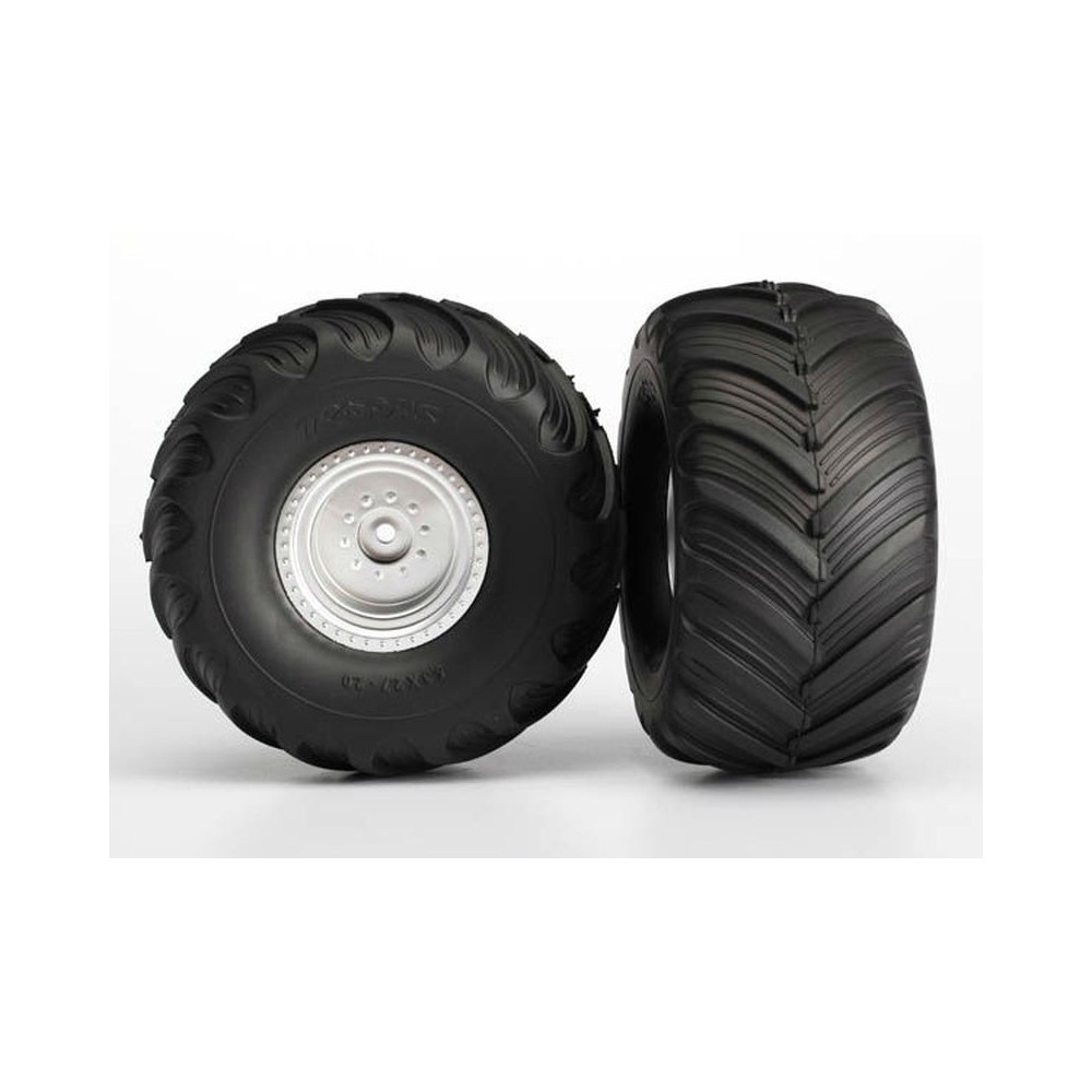 Ruedas Monster Jam montadas satinado cromo Traxxas TRX3665 Ruedas Monster Jam montadas satinado cromo Traxxas TRX3665