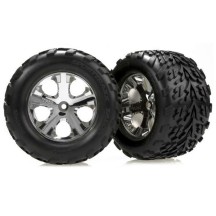 Traxxas Tires wheels assembled glued (2.8) (all-star chrome whee ) TRX3669