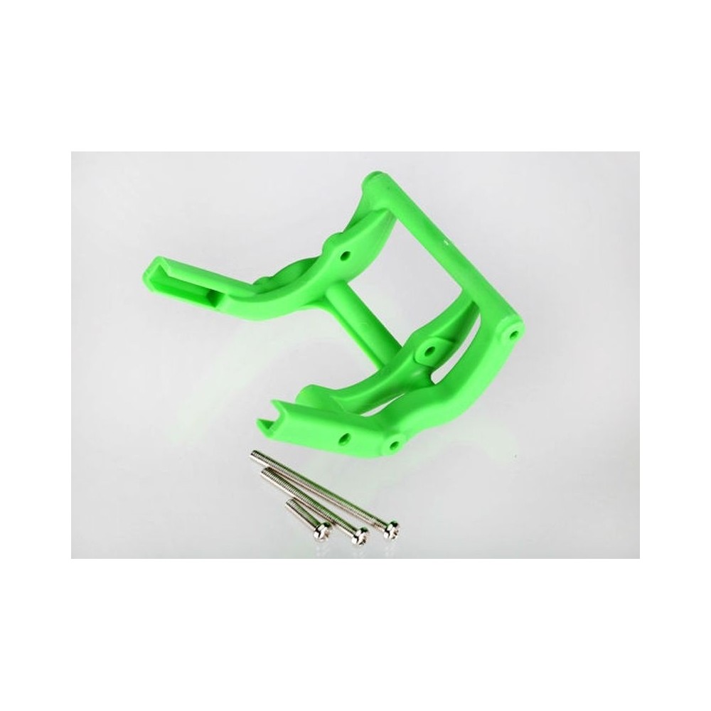 Soporte barra Wheelie tornillería verde Traxxas TRX3677A