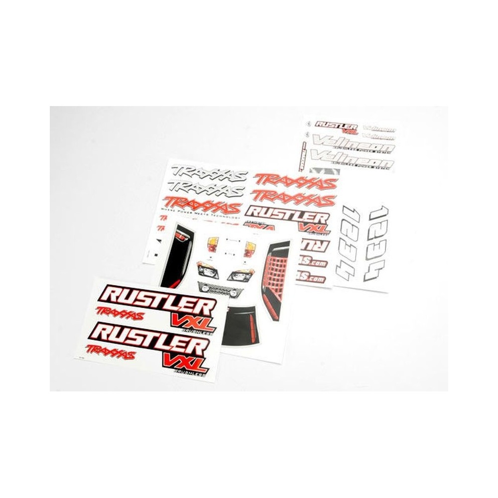 Hoja de calcomanías Rustler VXL Traxxas TRX3713R Hoja de calcomanías Rustler VXL Traxxas TRX3713R