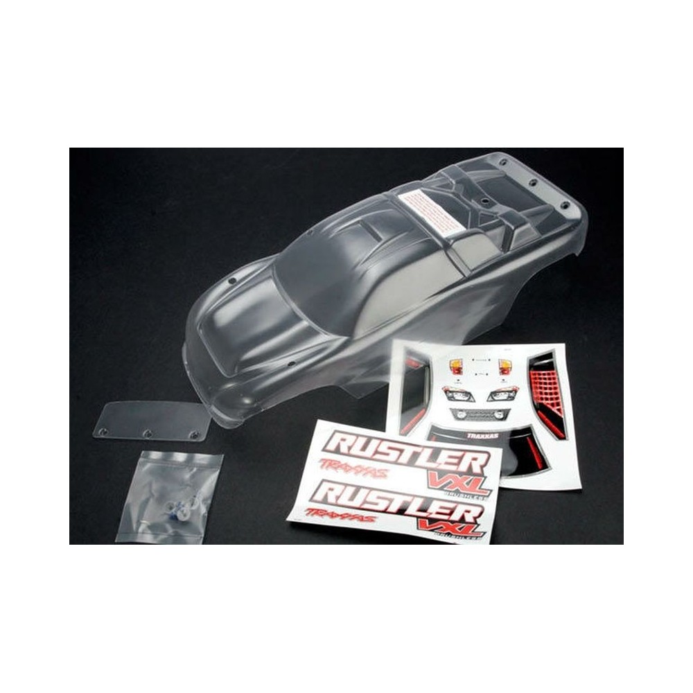 Carrocería Rustler transparente con ventanas, luces y calcomanías, requiere pintura Traxxas TRX3714 Carrocería Rustler transparente con ventanas, luces y calcomanías, requiere pintura Traxxas TRX3714