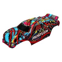 Carrocería Rustler Hawaiian Graphics pintada con calcomanías aplicadas Traxxas TRX3749