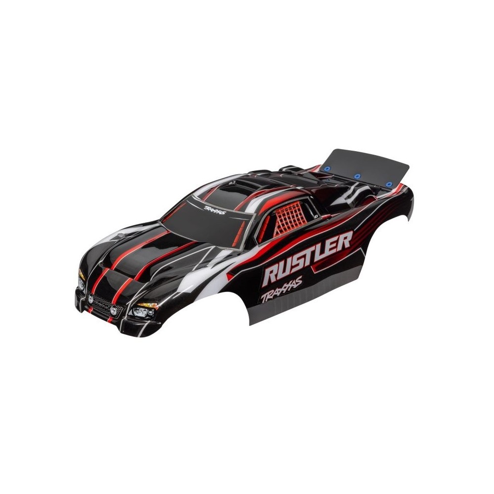 Carrocería Rustler rojo y negro pintada Traxxas TRX3750 Carrocería Rustler rojo y negro pintada Traxxas TRX3750