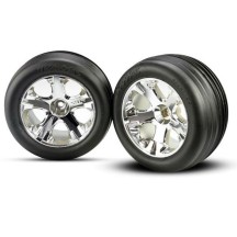 Traxxas Tires wheels assembled glued (2.8)(all-star chrome wheel ) TRX3771