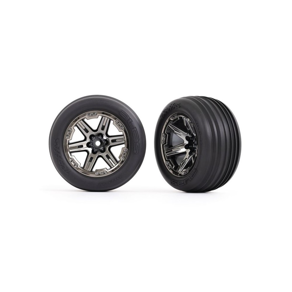 Ruedas 2.8 ribbed cromo negro RXT Traxxas TRX3771R