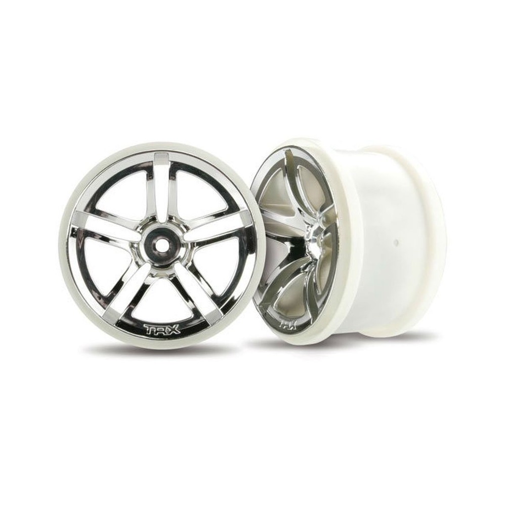 Llantas Jato Twin-Spoke 2.8 cromadas Traxxas TRX3774 Llantas Jato Twin-Spoke 2.8 cromadas Traxxas TRX3774