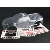 Carrocería E-Maxx Brushless transparente sin pintar con hoja de calcomanías Traxxas TRX3915