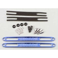 Sujeciones de batería anodizadas azules con espuma adhesiva Traxxas TRX3923X