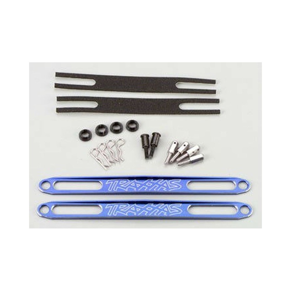 Sujetadores batería azules Traxxas TRX3923X Sujetadores batería azules Traxxas TRX3923X