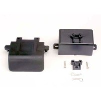 Parachoques trasero con caja de batería, clips de carrocería y soporte del EZ-Start Traxxas TRX4132