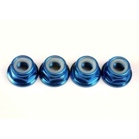 Tuercas de brida autoblocantes de nylon de 5 mm de aluminio anodizado azul Traxxas TRX4147X