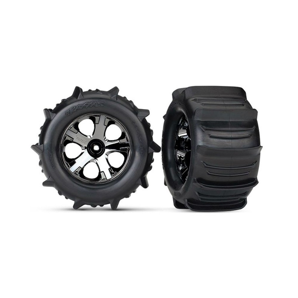 Ruedas 2.8 all-star negras paddle montadas pegadas TRX4175 Ruedas 2.8 all-star negras paddle montadas pegadas TRX4175