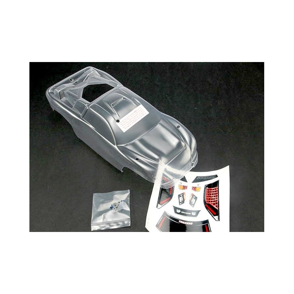 Carrocería Nitro Rustler transparente sin pintar con ventanas y rejilla Traxxas TRX4412